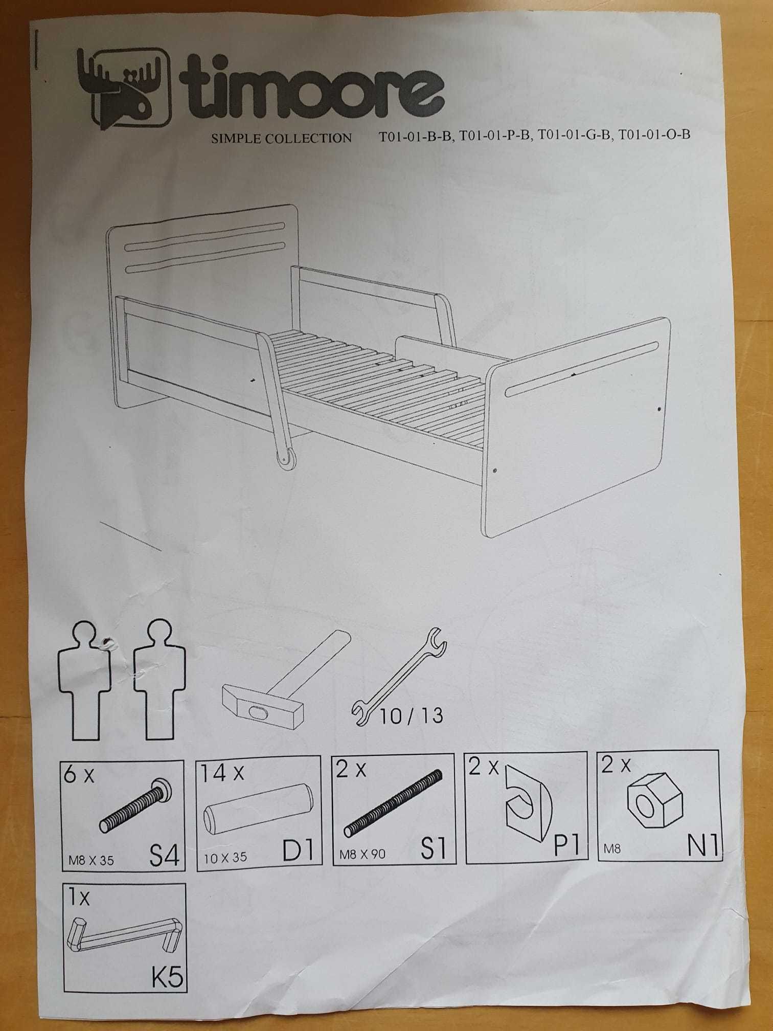 Łóżko Timoore regulowane Simple, pasuje do mebli IKEA