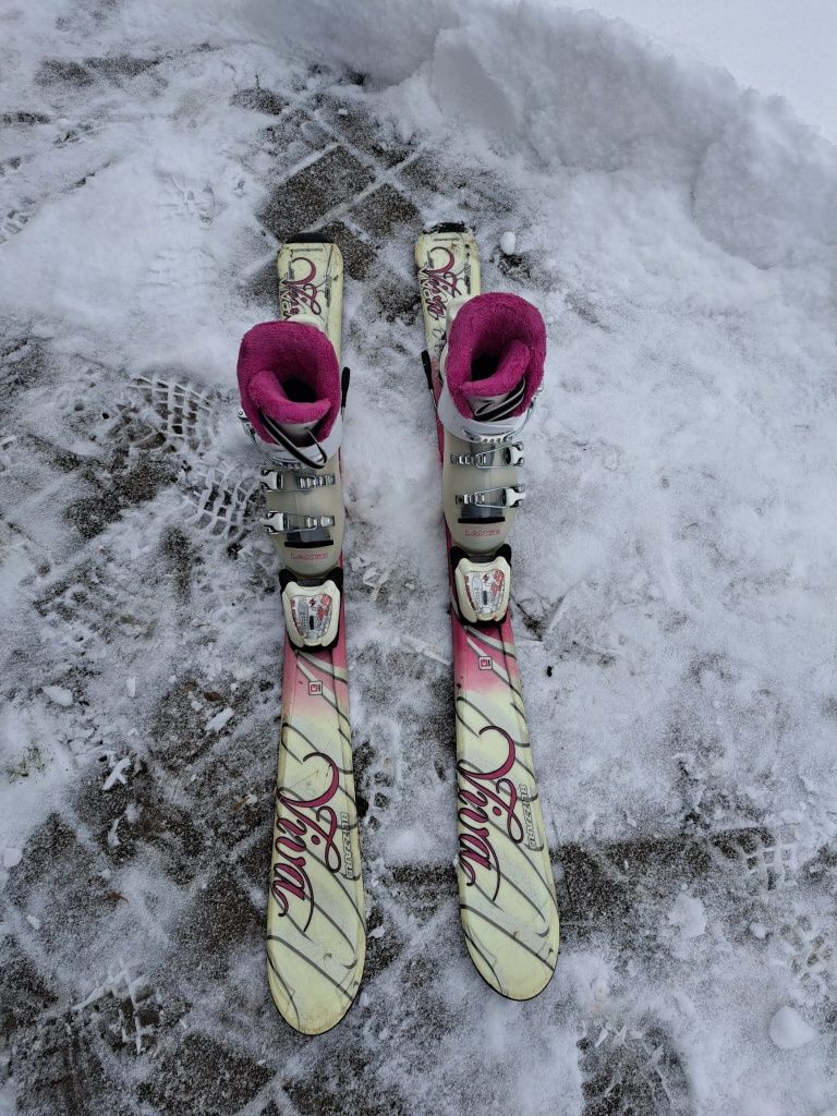 Narty 100 cm i buty narciarskie 19,5 dla dziewczynki