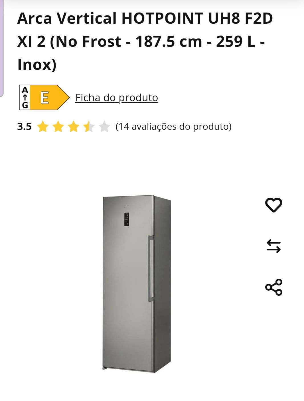 Arca Frigorífica vertical