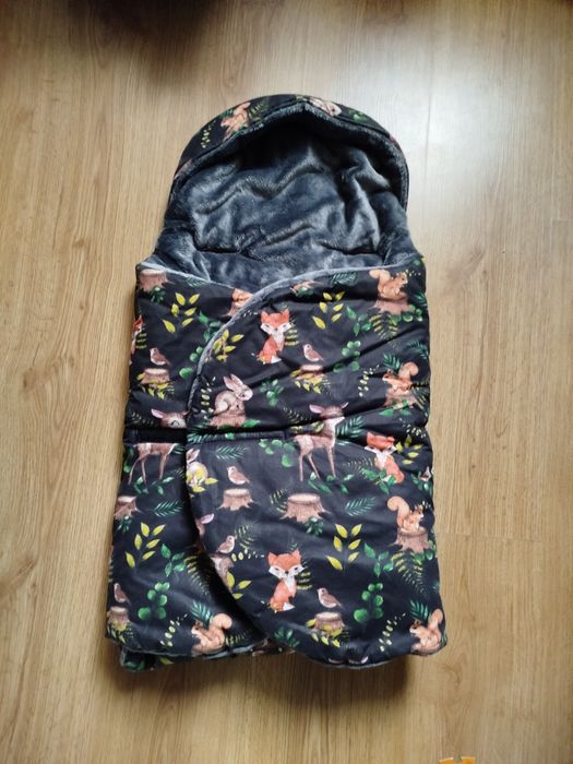 Otulacz ocieplacz do fotelika samochodowego pluszowe sowkowo