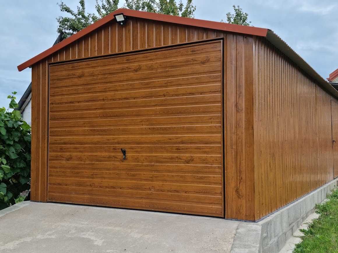 Garaż 3x5 PREMIUM Drewno Orzech Brama Uchylna