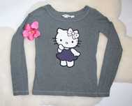 szara bluzka H&M z długim rękawem koszulka HELLO KITTY 158 164 xs s