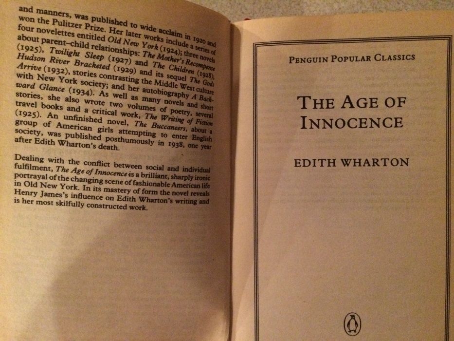 The Age of Innocence, Edith Wharton w j. angielskim