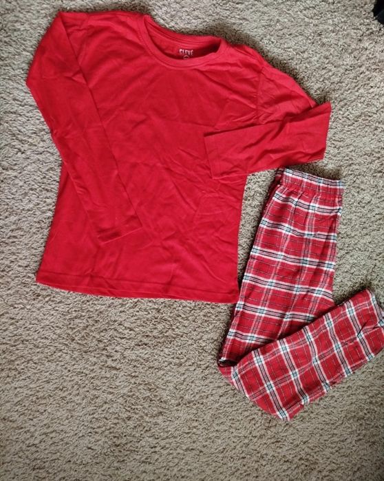 Nowa piżama dwuczęściowa chłopięca dziewczęca bawełniana flanelowa 146