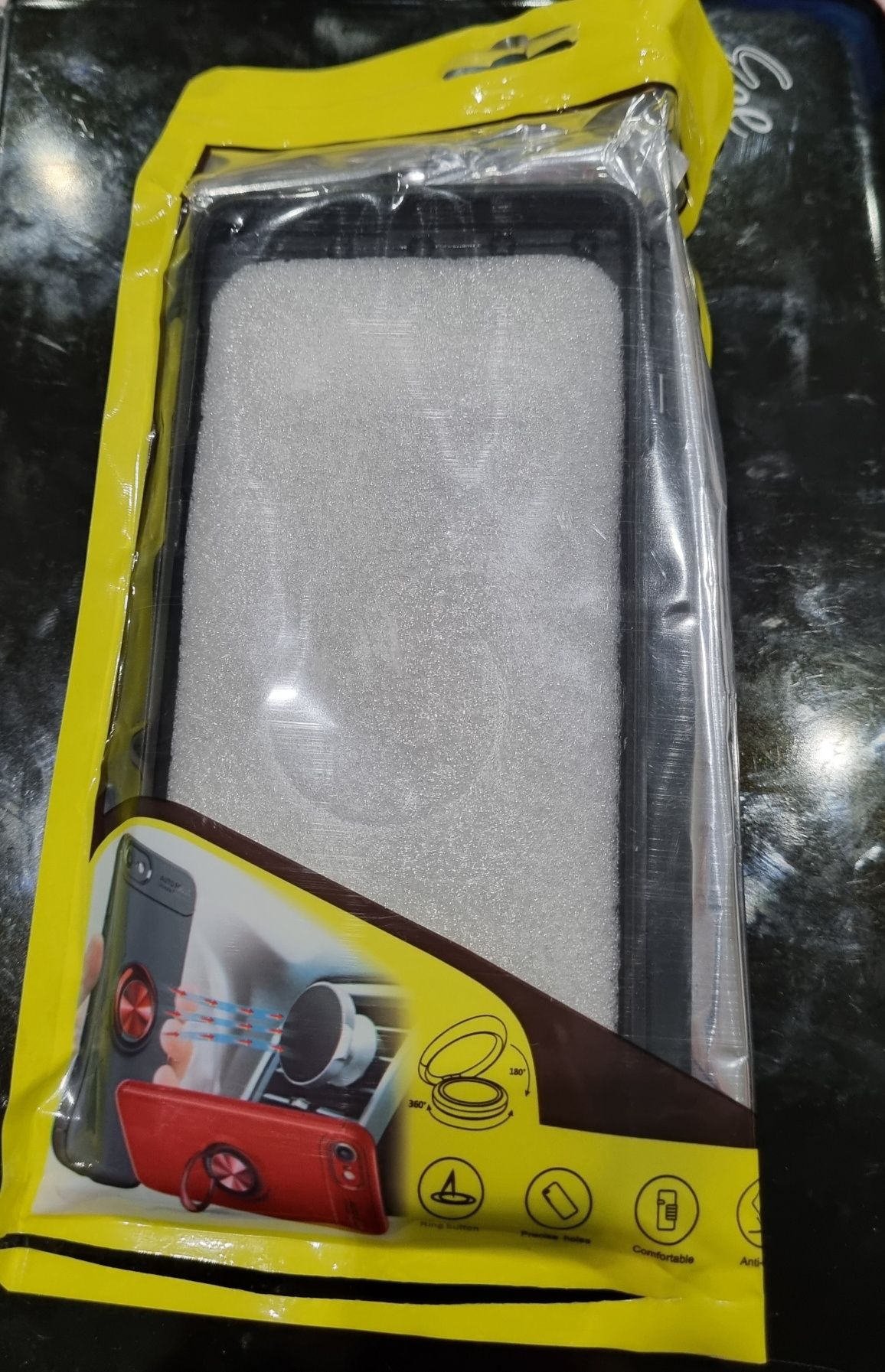 Capa SAMSUNG S10 Preta silicone c/aro e iman NOVA