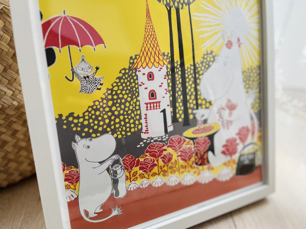 Obraz ilustracja Muminki Moomin Tove Jansson rama ramka ozdoba prezent