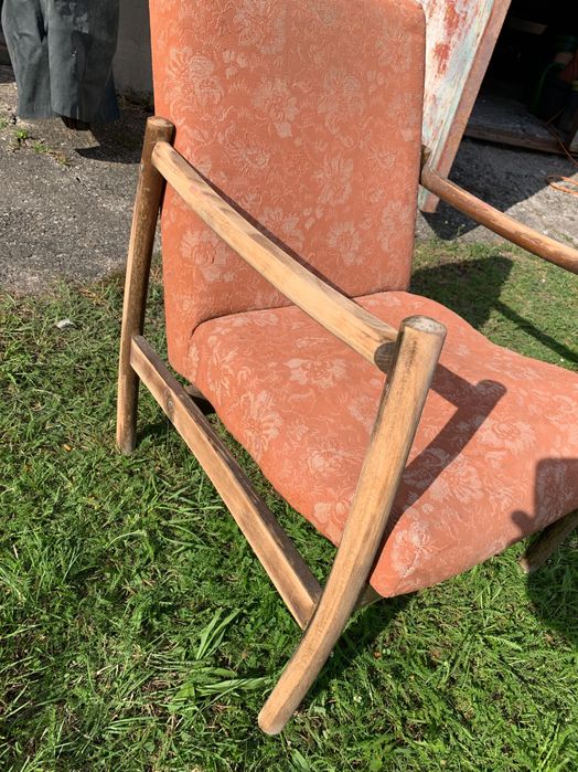 PRL retro vintage Fotel typ B-8410, Polska Do renowacji