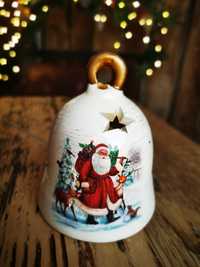 Lampion ceramiczny latarenka ze Świętym Mikołajem