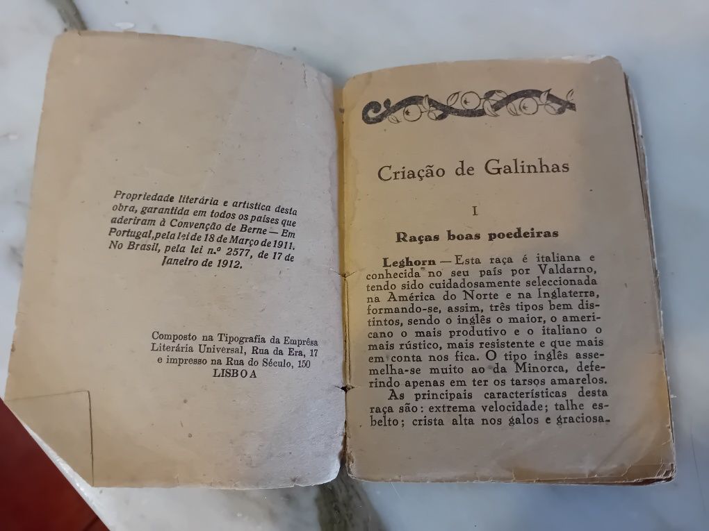 Livro Antigo Criação de Galinhas
