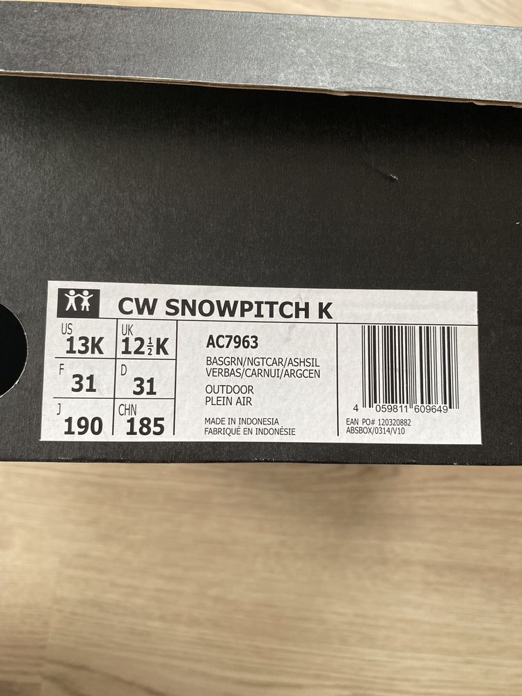 BUTY ZIMOWE dziecięce ADIDAS CW SNOWPITCH K, rozmiar 31. Stan BDB!!!