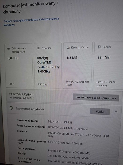 Komputer stacjonarny HP Elitedesk 800 G1