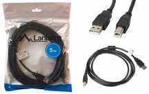 Kabel do drukarki skanera USB 2.0 AM-BM 5m Lanberg Ferry * Wejherowo