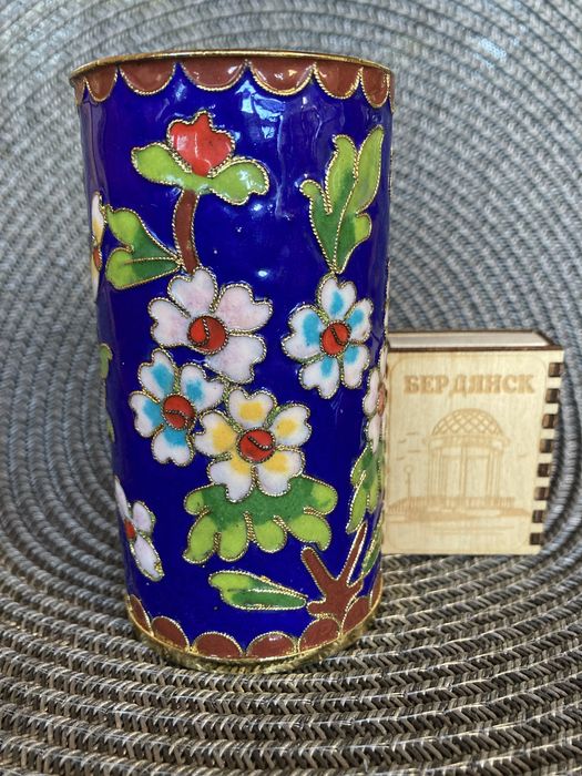 Карандашница/стакан Перегородчатая эмаль Клуазоне Винтаж