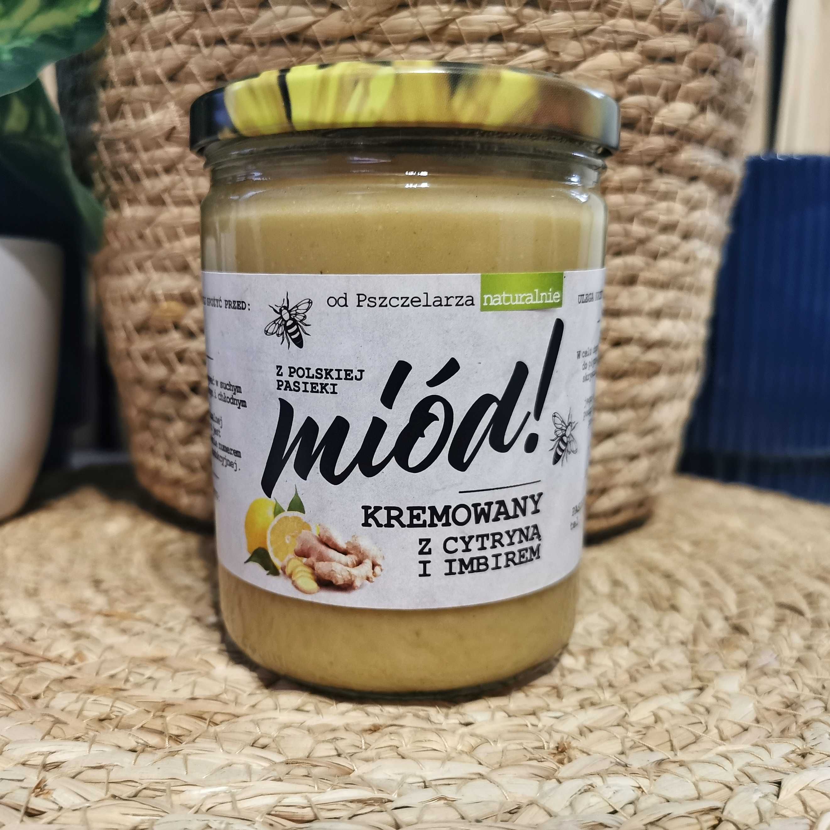 Miód kremowany z CYTRYNĄ i IMBIREM (500g)