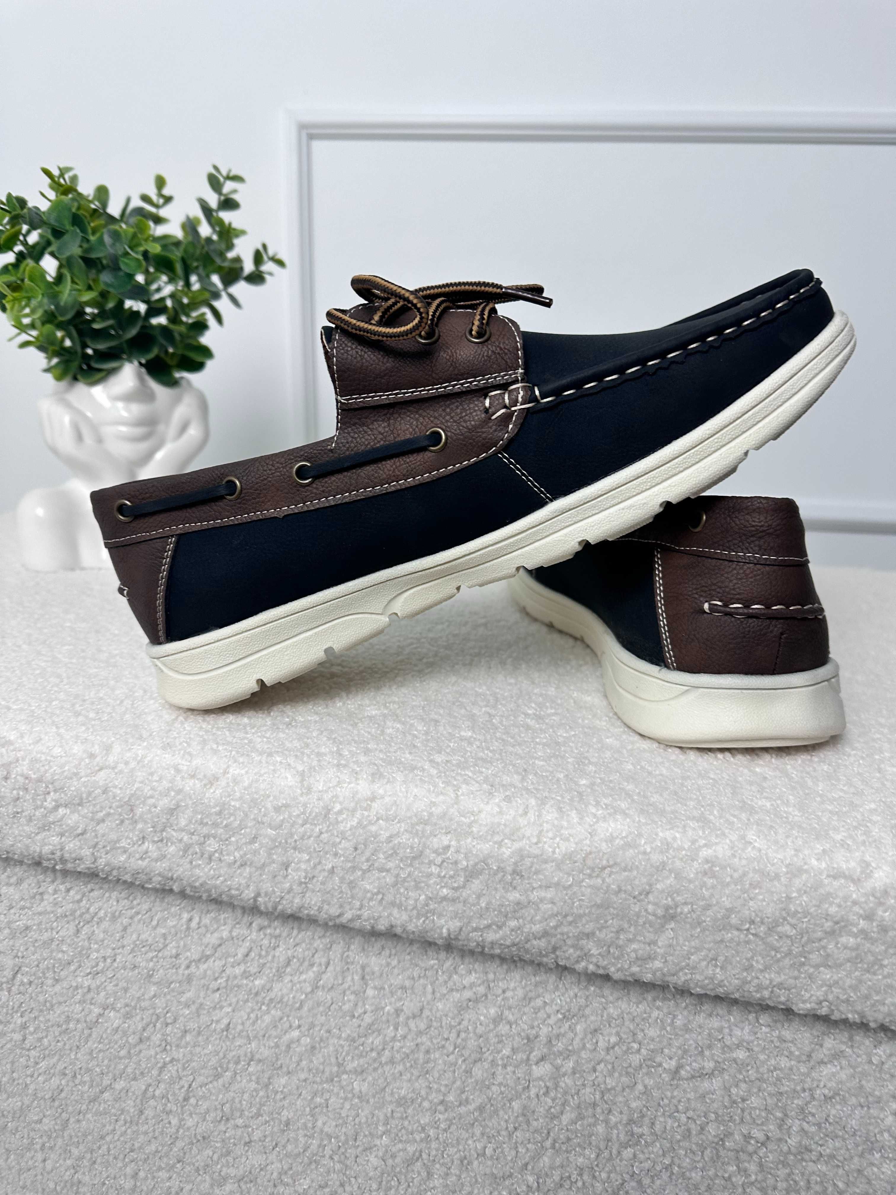 Buty męskie mokasyny półbuty sznurowane 39 do 45