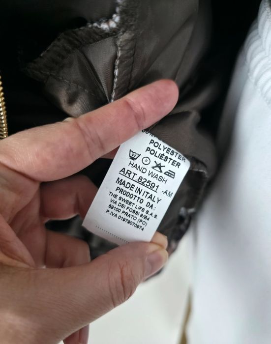 Kurtka bomberka pikowana wężowa czekoladowa L/XL