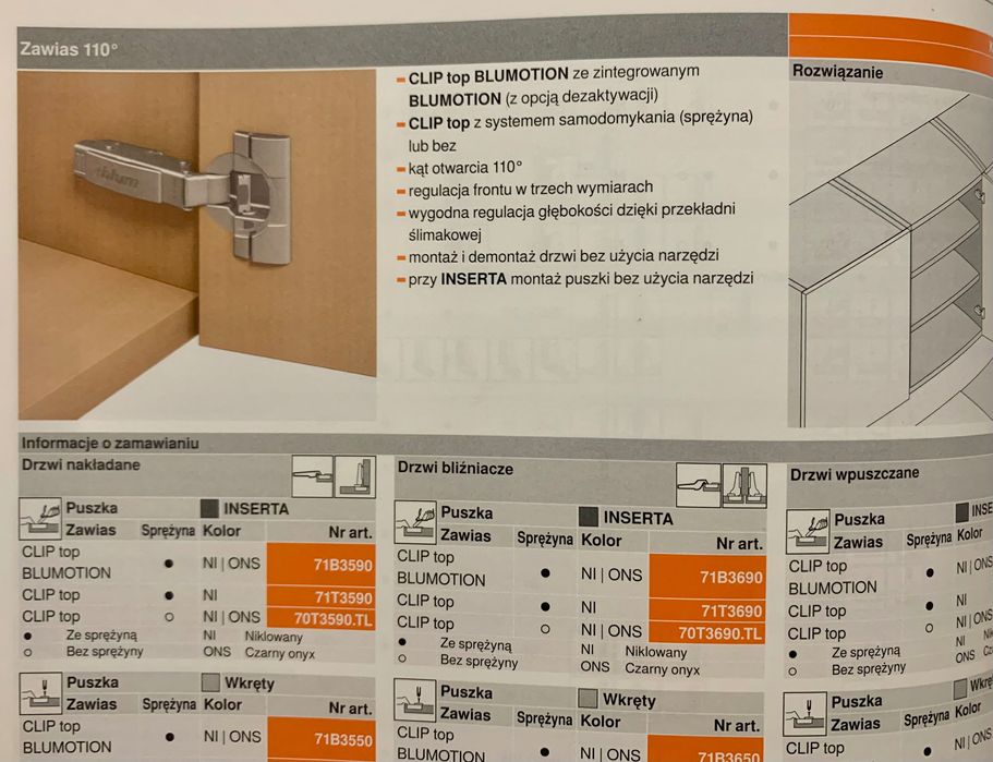 BLUM Zawias CLIP top 110 st INSERTA