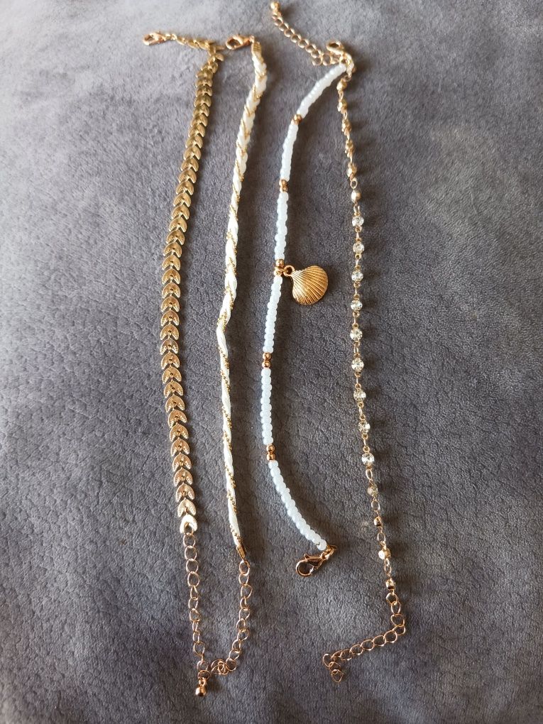 Conjunto de 4 lindas pulseiras de  tornozelo