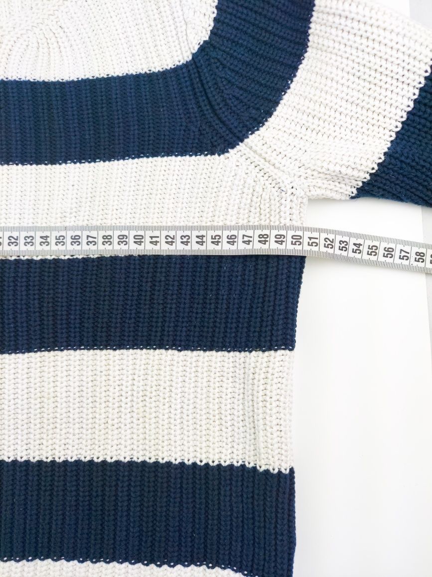 Bawełniany sweter w granatowo-biale paski Principles rozmiar 40/42