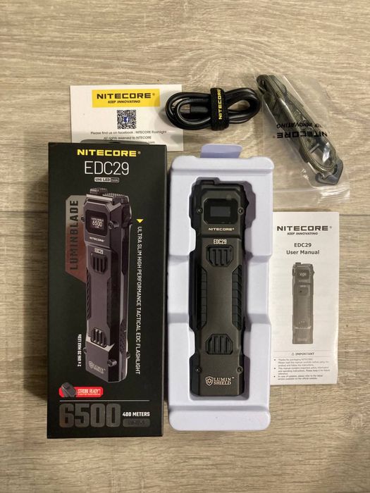 Ліхтар Nitecore EDC29 (USB-C, OLED дисплей) з акумулятором