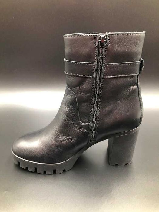 Anna Field Skórzane Botki na platformie - damskie, czarne, rozmiar 38