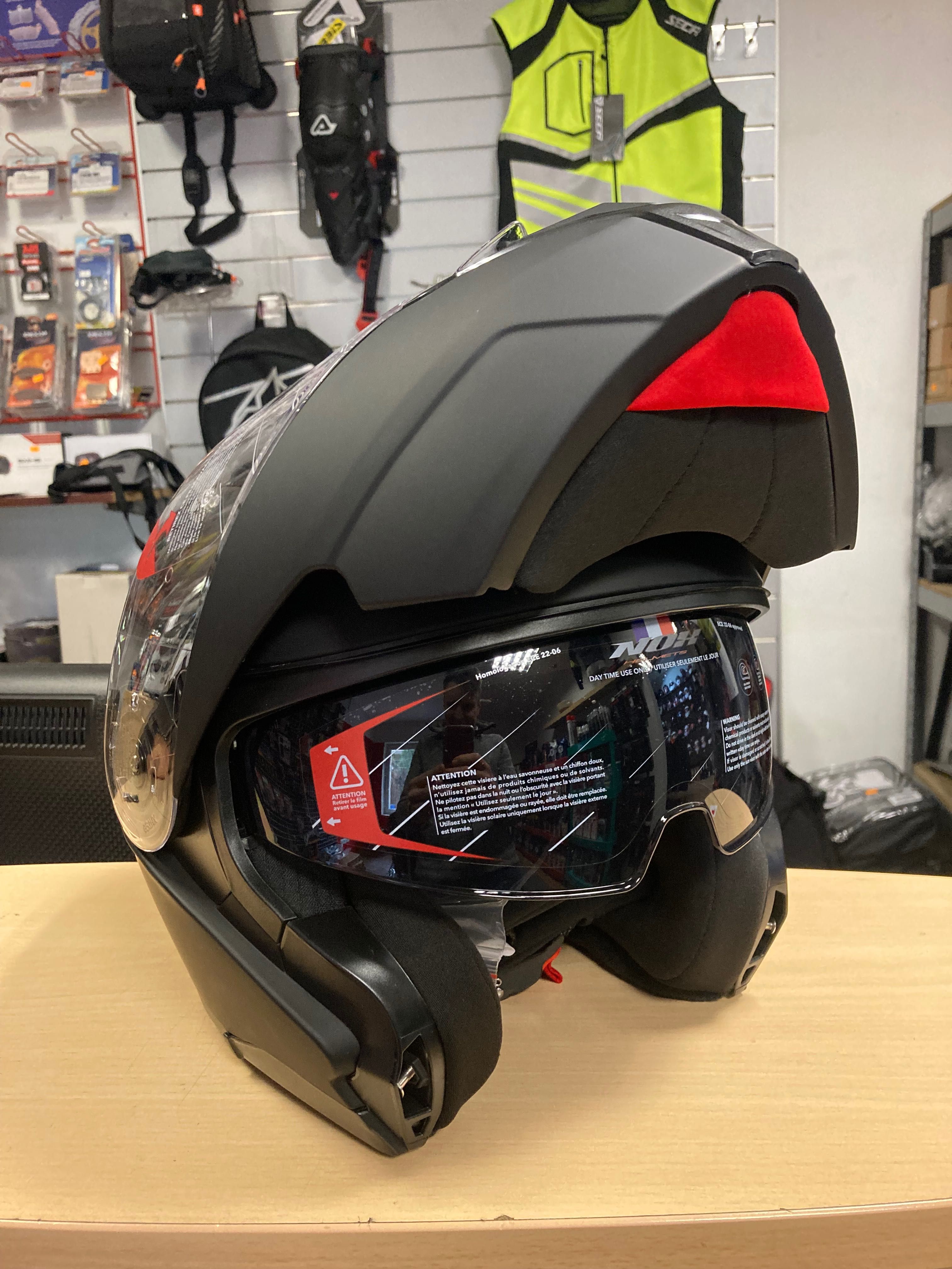 Kask na MOTOR Skuter Nox Szczęka Blenda Nowa Norma 22-06 Sklep