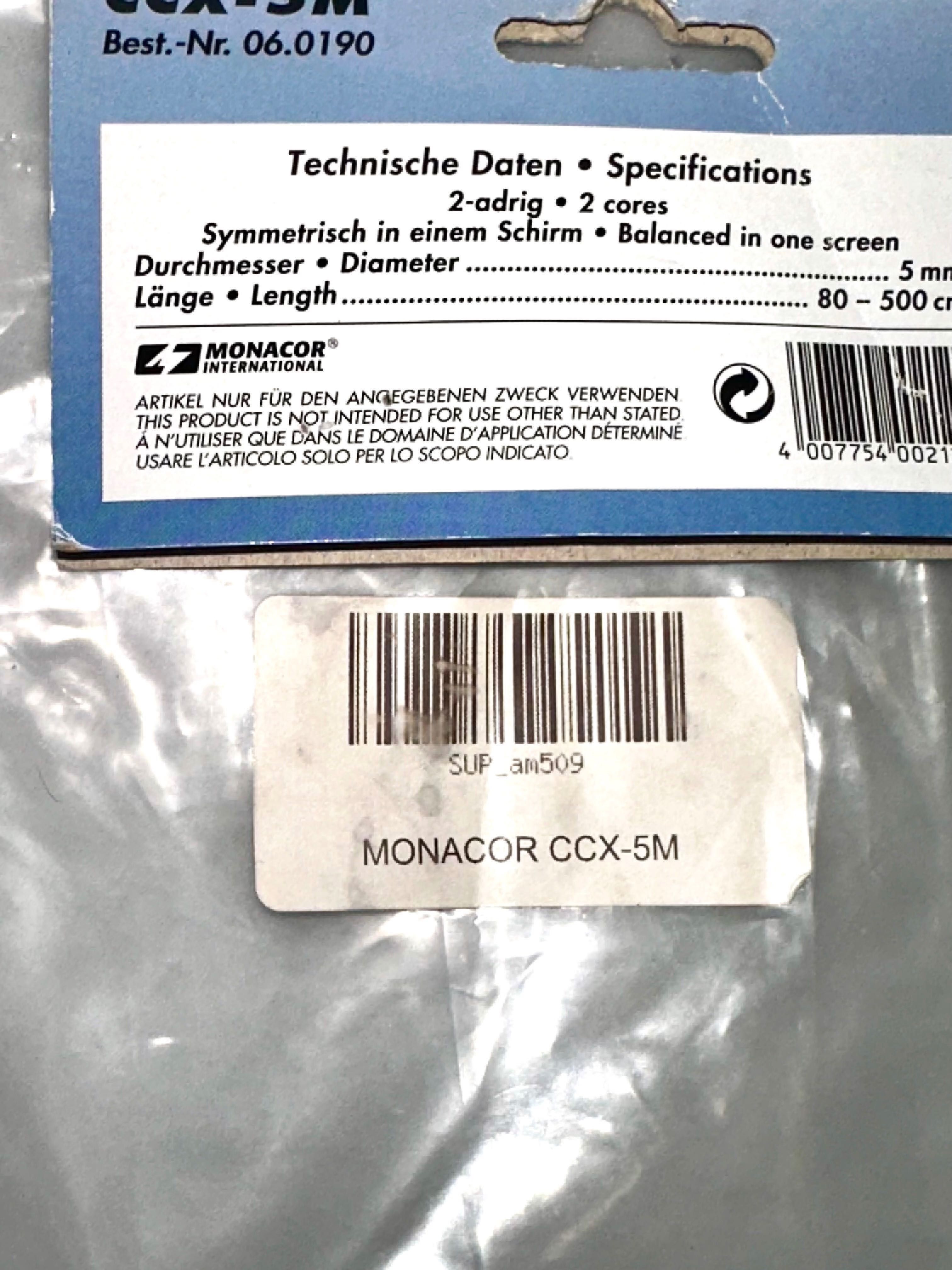 Kabel mikrofonowy spiralny 5 metr Monacor Neutrik