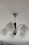 Żyrandol lampa 5 kloszy czarno-srebrna