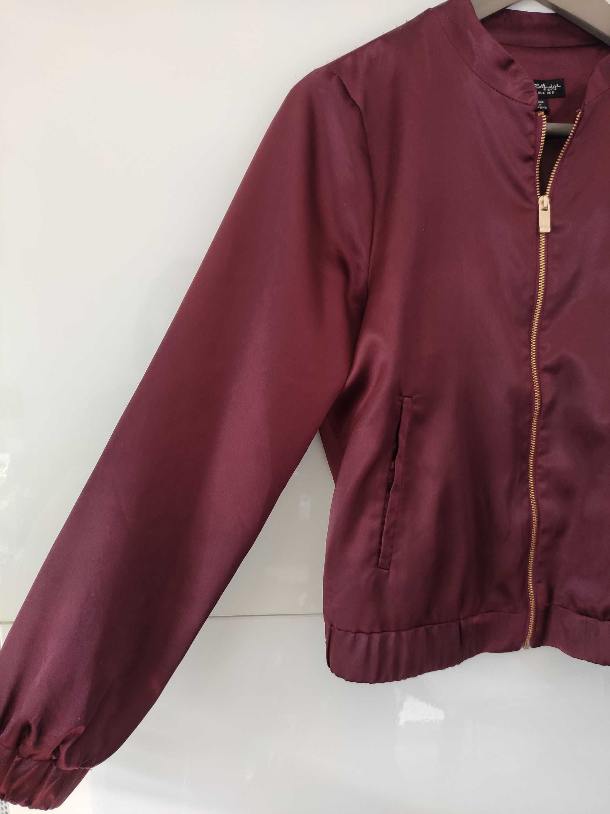 Burgundowy bluza kurtka bomberka Miss Selfridge rozmiar 36