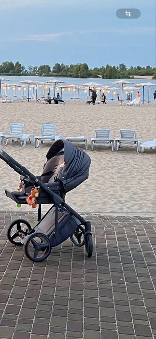 коляска  2 в 1 adamex chantal сірого коляру