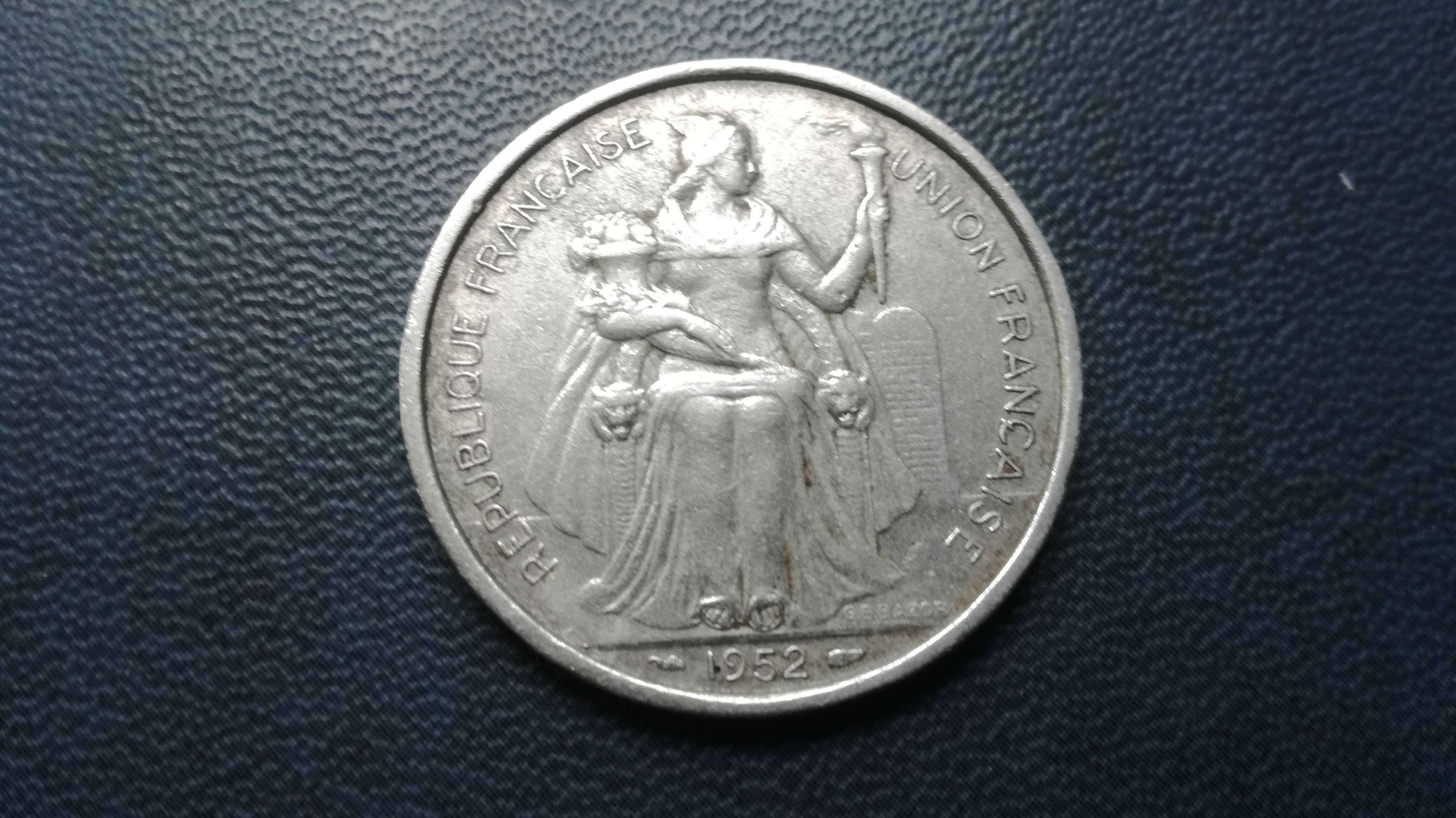 Oceania Francuska 5 franków 1952