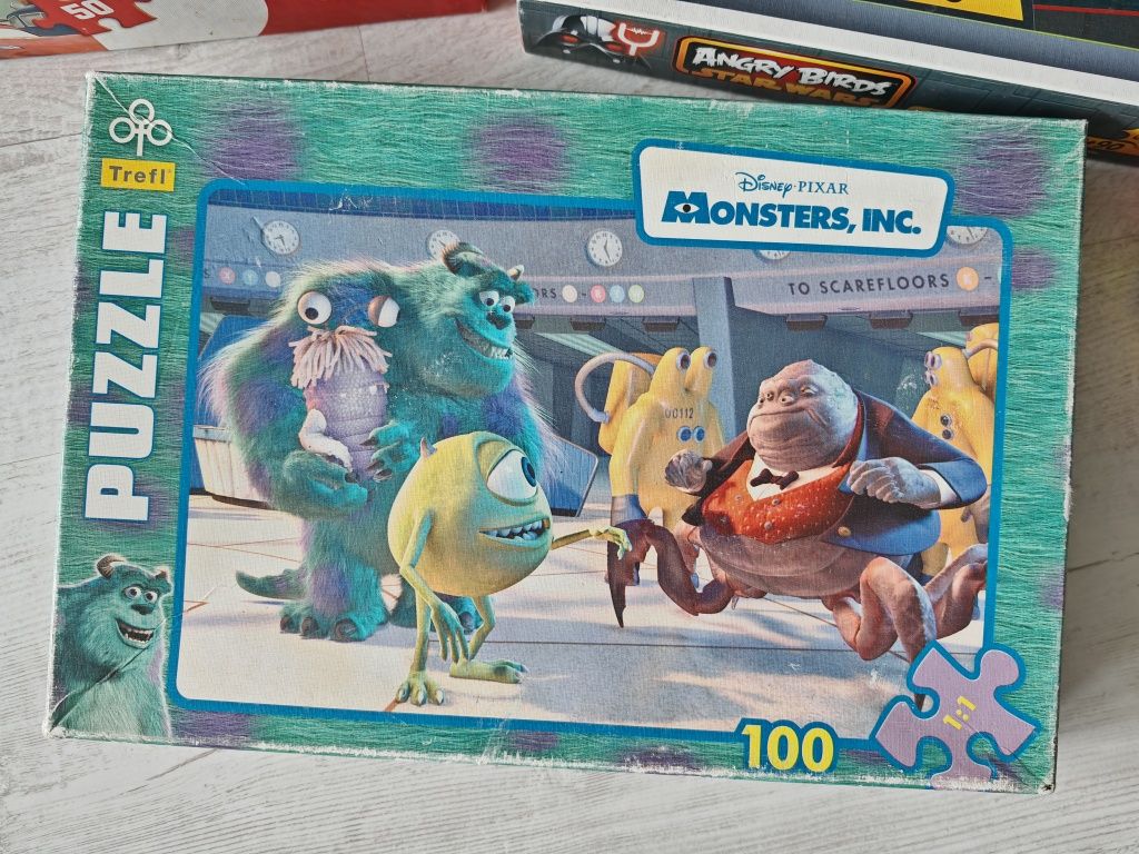 Puzzle 4 pudełka Cars, Scooby Doo, Monsters