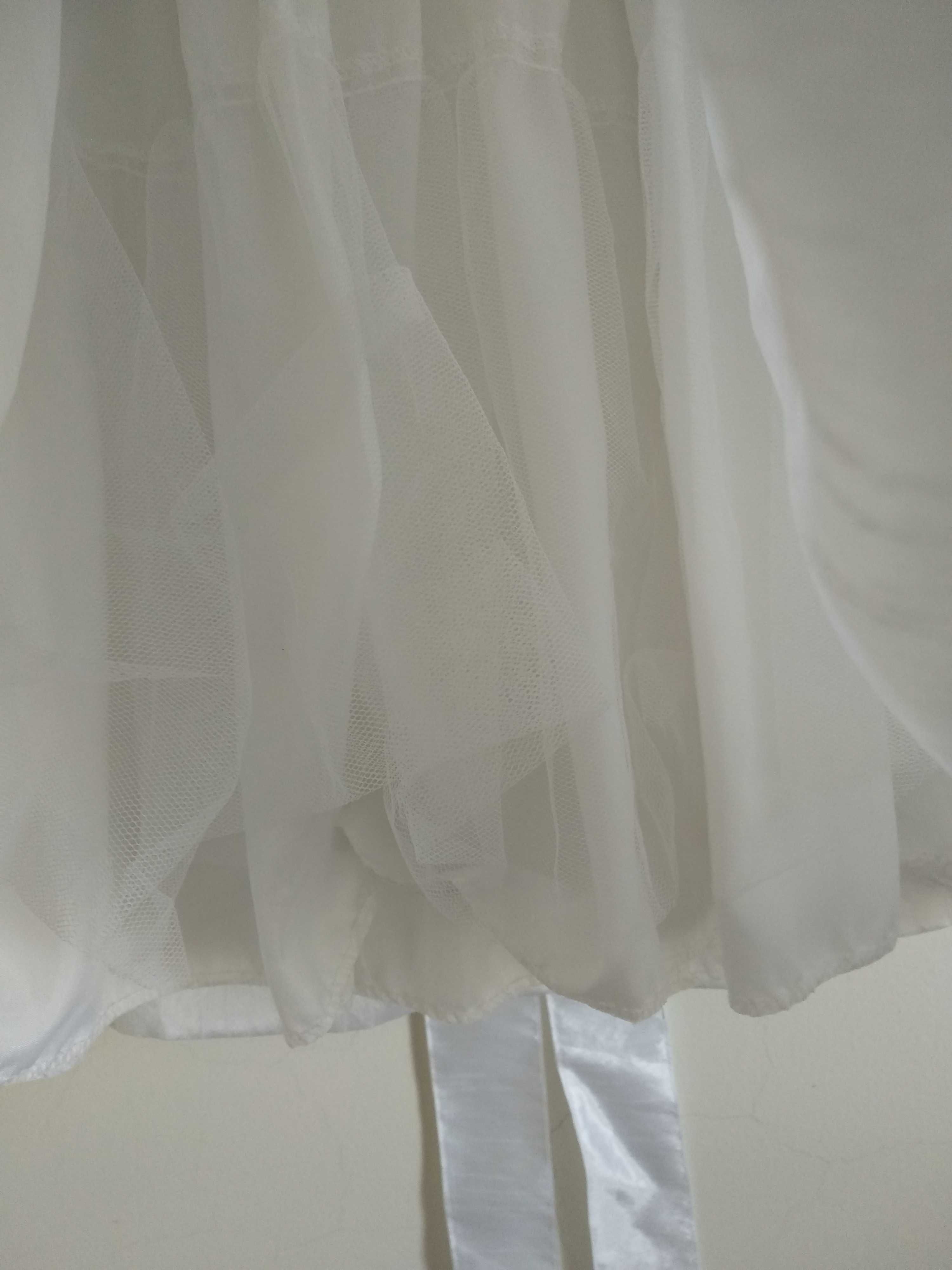 Vestido Branco Bordado Criança 6 Anos