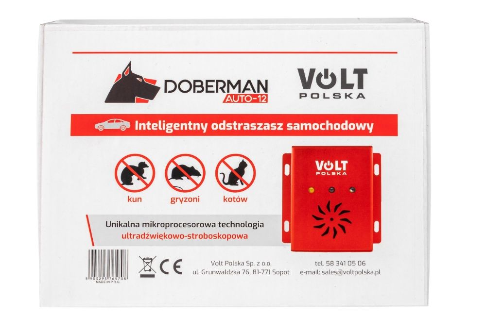 Samochodowy odstraszacz gryzoni i zwierząt (kun, myszy, kotów)