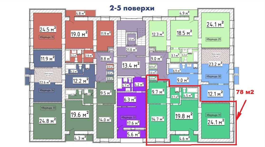 Акція! Двокімнатна квартира 75,5м2 по $800 за кв.м. Будинок зданий!