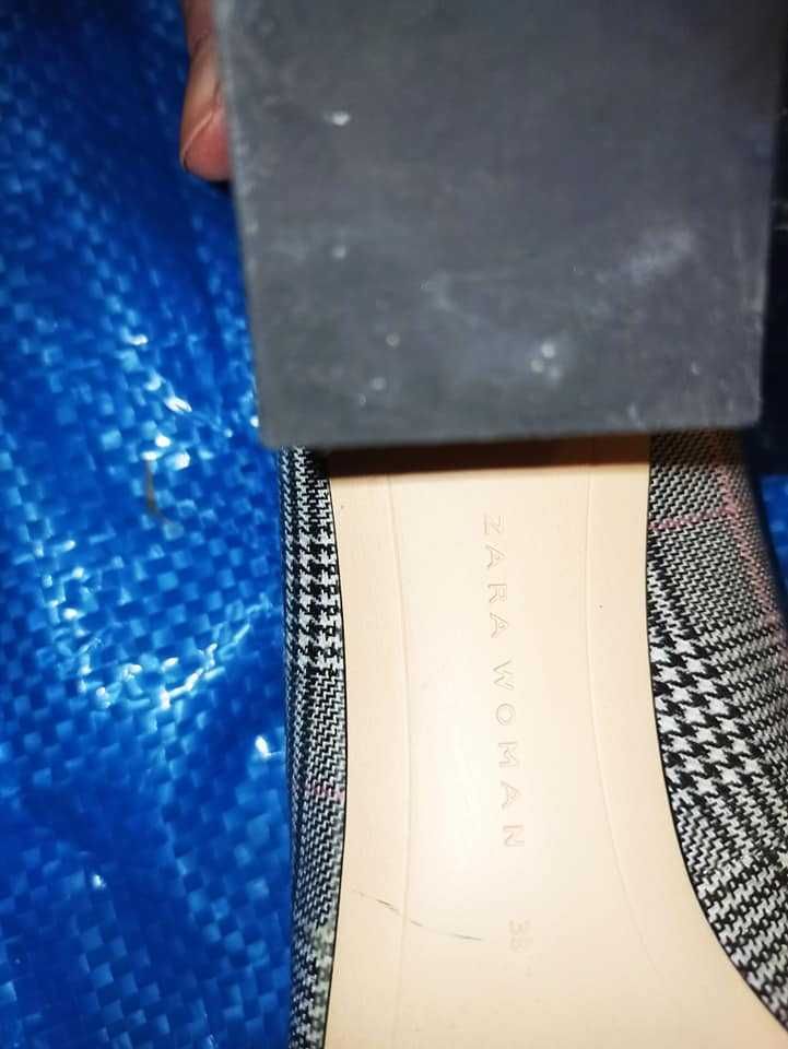 Czółenka Kobieca Kratka Zara Collection Nowe 39 Super Tanio 29 zł