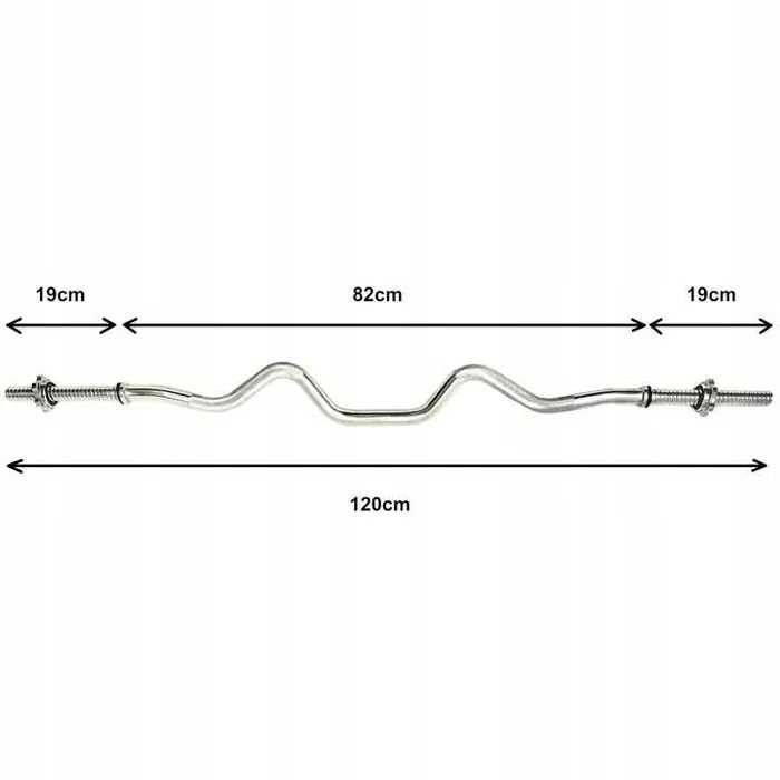Gryf mocno łamany sztanga 120m 28mm stalowy zacisk NOWY