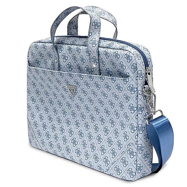 Torba Guess Saffiano 4G Triangle Logo na laptopa 16'' - niebieska