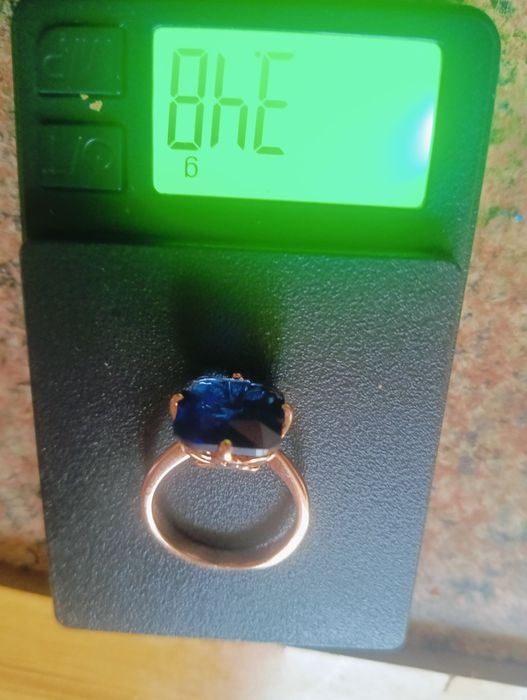 Szafir pierścionek złoty 585 nowy