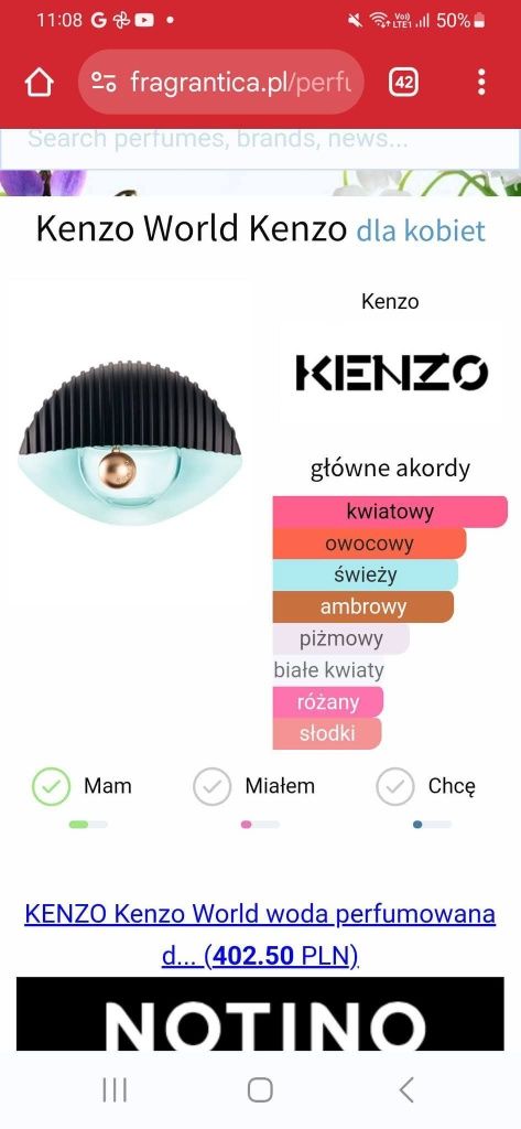 Perfumy Kenzo World unikat ubytkowy flakon