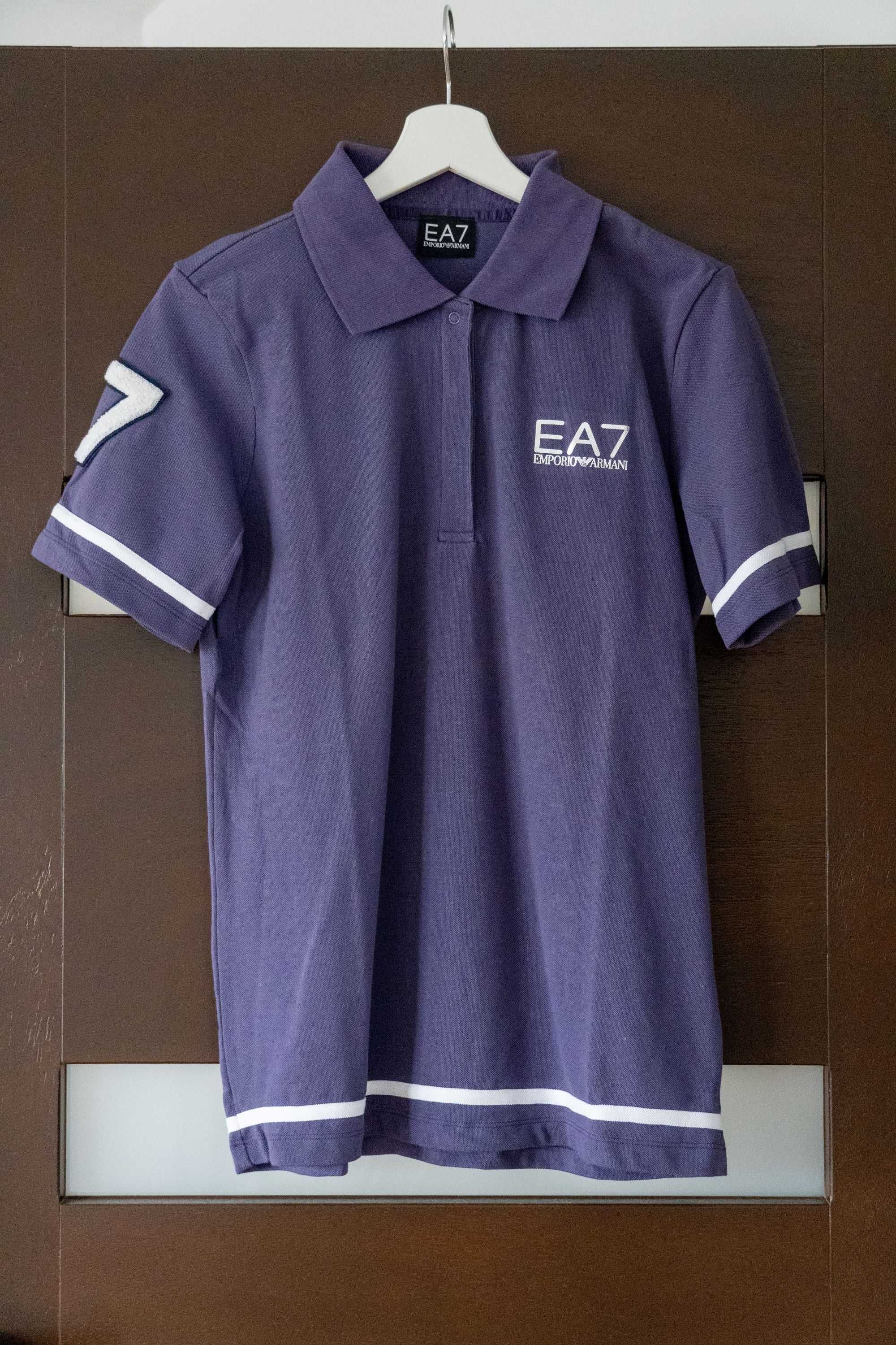 Nowa koszulka polo EA 7 fioletowa roz. XL