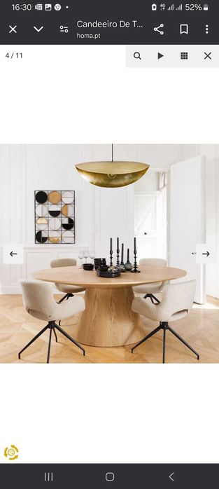 Candeeiro de teto em Latão