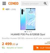 Huawei p30 PRO 40 mpix zakupiony za 3899 zł. Ekran w stanie idealnym
