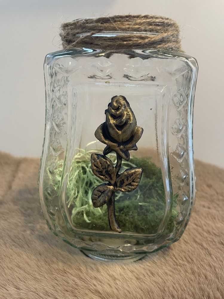 Znicz handmade. Oryginalny, szklany znicz, otwarty.