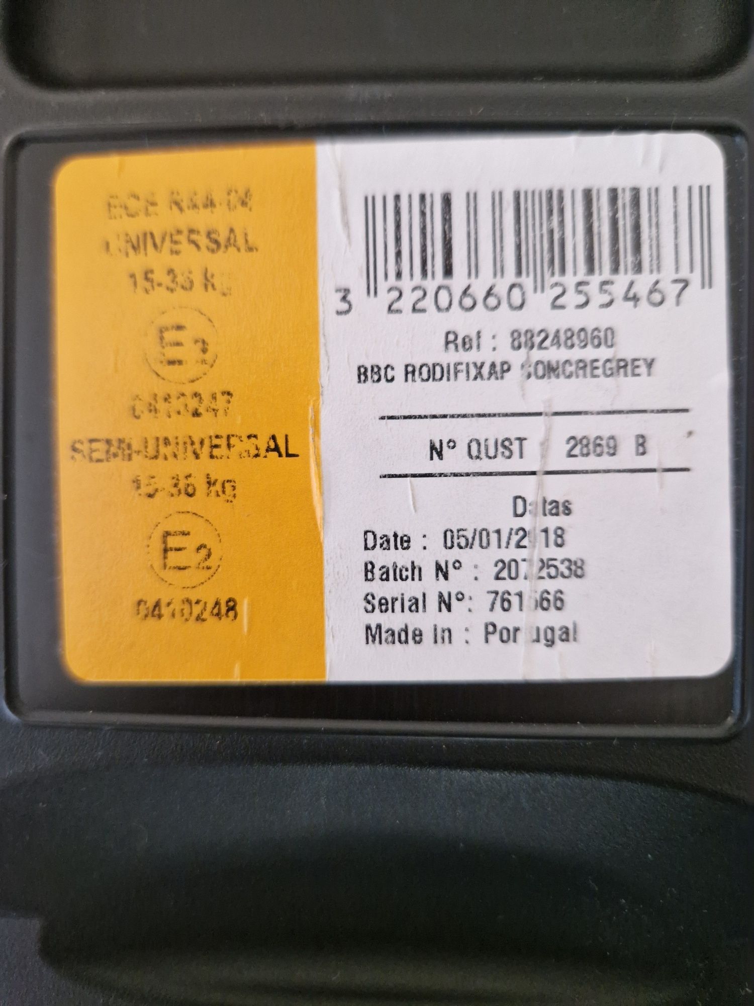 Cadeira auto bebé confort grupo 2-3 (15/36kg)