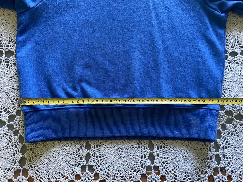 Cropp top crop niebieska letnia bluza  z kapturem hoodie  34 36 xs s m