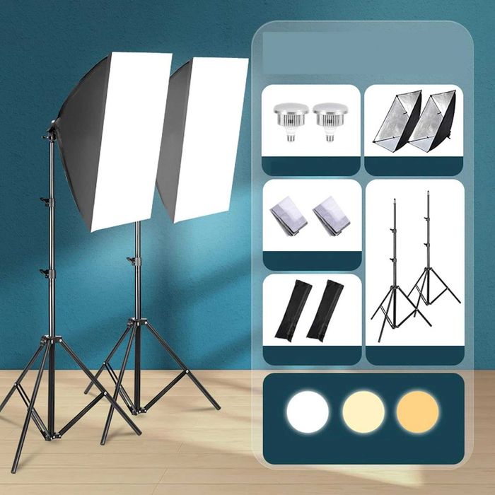 Tiandirenhe LED Softbox 85W – 2800K-5700K 50x70 cm Pilot, Zestaw 2 szt