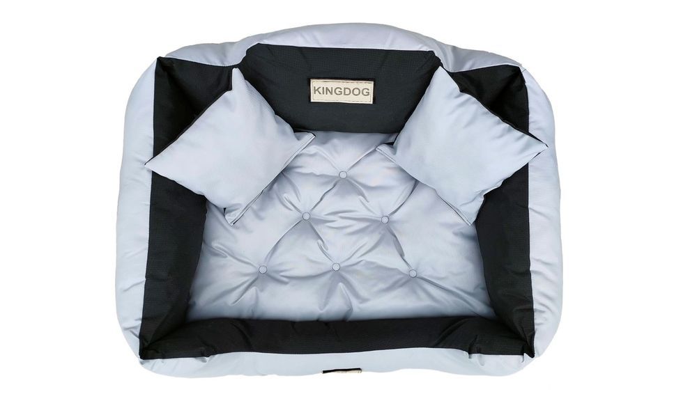 legowisko dla psa 115x95 cm personalizowane wodoodporne jasnoszare