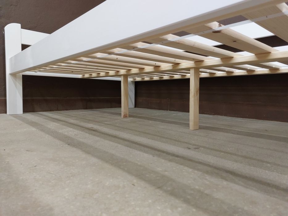 Łóżko wysokie drewniane białe i dla seniora  90x200 120x200