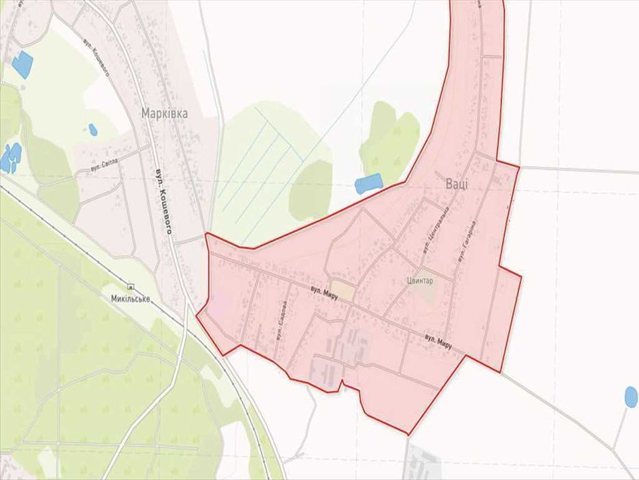 Землі сільськогосподарського призначення в с.Ваці.